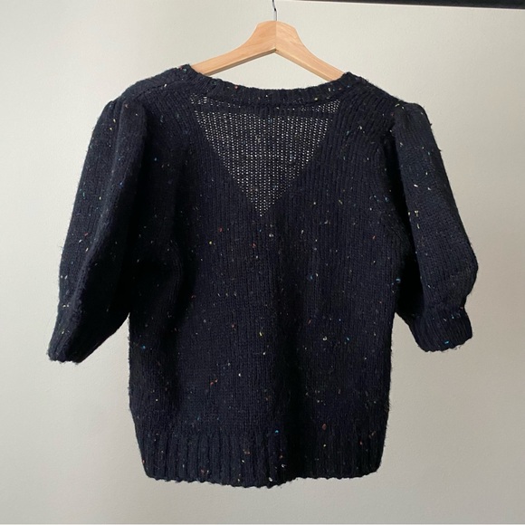 Rails Isla Confetti Wool Blend Sweater Knit Cardigan Puff Sleeve Size Small S - Picture 5 of 10